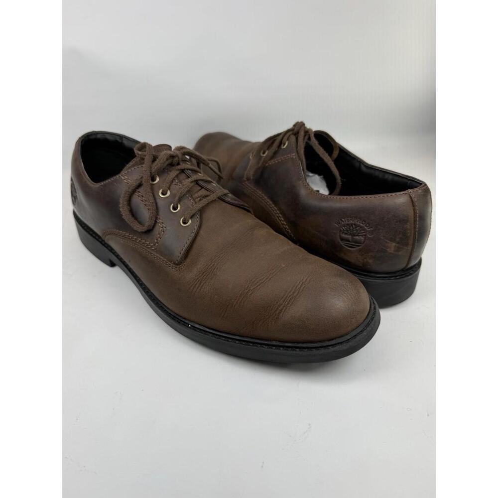 Timberland Leather Oxford Shoes Brown Gorpcore Workwear‎ Heritage Men 9.5